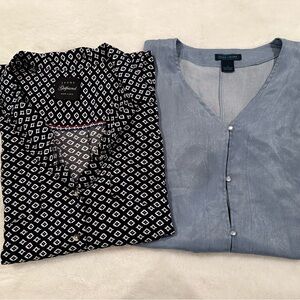 Select + Trend Short Sleeve Button Up Blouse